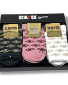 Stylosa Inverno 2paia Calza Corta Donna Fantasia Morbida E Calda W170