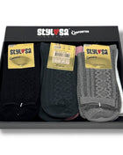 Stylosa Inverno 2paia Calza Corta Donna Intarsiata In Tinta Morbida E Calda Art. W172