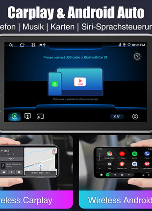 ESSSGOO 8-Core 360° Rotating Touchscreen Android 14 6+128G Wireless Apple Carplay Car Stereo 1 DIN GPS Navi 4G WiFi AM FM BT RDS - Riparo82