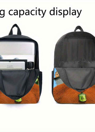 Grizzy e i Lemmings Set di 3 Pezzi Zaino alla Moda, Borsa Pranzo e Astuccio con Spalline Regolabili e Borsetta a Zip Grande Capacità, Completo Ideale per Scuola e Viaggi