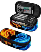 Portapenne Dual Dragons - Design Drago di Fuoco e Ghiaccio con Scomparto a Cerniera, Astuccio Resistente per Materiale Scolastico, Viaggi, Ragazze e Ragazzi Adolescenti