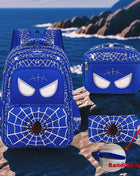 Marvel 3pcs/Set Spiderman Multi Compartment Backpack, Penne Case, Handheld Box Bag, Unico Backpack con Novelle Pattern, Regolabile Shoulder Strap Backpack, Regalo alla Famiglia, Back to Schoold