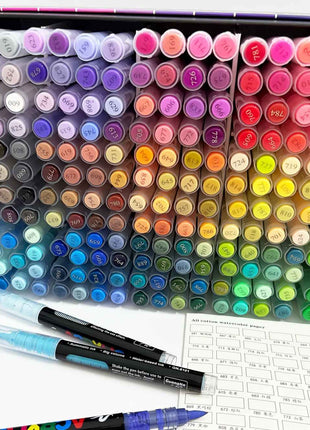 240/168 Colori 2025 Nuovi Pennarelli Acrilici con Punta Morbida per Pittura e Arte, Penne per Pittura Professionali per Fai da Te e Creazioni Artistiche