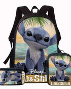 Set di 3 zaini con stampa del film Disney Stitch - Zaino scolastico unisex elegante, borsa per il pranzo e custodia per matite - Zaino per computer di grande capacità per uso quotidiano e viaggi, regalo perfetto per Natale e Halloween, zaino Disney