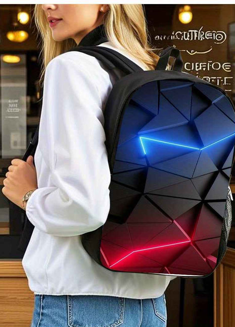 3pz Zaino Gamer in Nylon Leggero di Grande Capacità con Borsa Pranzo & Astuccio per Matite, Perfetto per Viaggi o Pendolarismo Quotidiano, Ottimo Regalo di Compleanno o Festività, Zaino da Viaggio