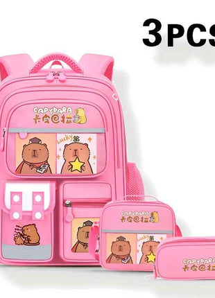 3 Pezzi Zaino, Borsa a Mano e Astuccio per Ragazzi e Ragazze - CAPYBALA Zaino Casual Grande Capacità con Cinghie Regolabili, Stampa Buffalo, Leggero e Resistente, Ideale per Scuola, Viaggi e Uso Quotidiano, Regalo Divertente per Amanti degli Animali