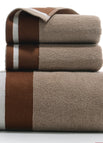 Wide Satin Brown / 1 Bath Towel And 2 Towels