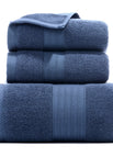 Fishbone Blue / 1 Bath Towel And 2 Towels
