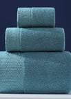 Lake Water Green Color / 1 Bath Towel And 2 Towels