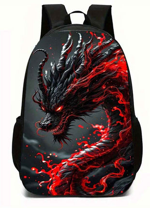 Zaino Testa di Drago Feroce 3 pezzi, inclusi portapranzo e astuccio per matite, adatto per la scuola quotidiana, l'arrampicata su roccia e sport all'aperto