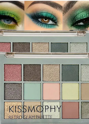 Vibrant 15-Color Eyeshadow Palette – Matte & Glitter, High-Pigment, Long-Wear, Waterproof, Smudge-Proof, Bright & Bold Shades - Riparo82