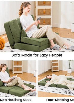 Divano COMHOMA Divano Letto Piccolo 2 posti Mini Divano Letto Schienale Regolabile in 6 Livelli, Soggiorno, Camera da Letto e Campeggio