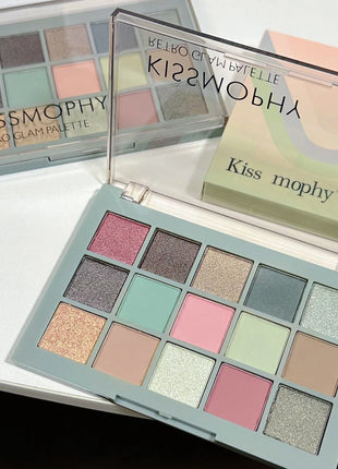 Vibrant 15-Color Eyeshadow Palette – Matte & Glitter, High-Pigment, Long-Wear, Waterproof, Smudge-Proof, Bright & Bold Shades - Riparo82