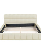 Letto matrimoniale imbottito, letto Bubble con base a doghe e schienale morbido, per adolescenti, adulti, senza materasso