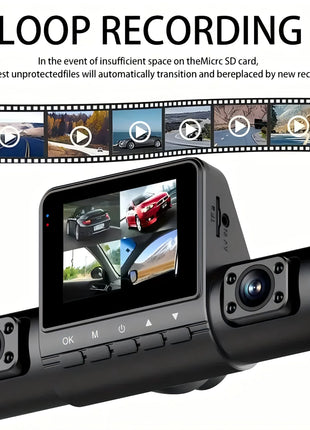 Car Dash Cam 4 Channel Black Box Driving Camera FHD 1080P Front and 720P Left Right Rear Night Vision Loop Recording 24H Parking - Riparo82