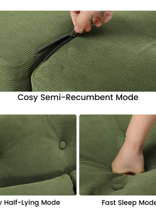 Divano COMHOMA Divano Letto Piccolo 2 posti Mini Divano Letto Schienale Regolabile in 6 Livelli, Soggiorno, Camera da Letto e Campeggio