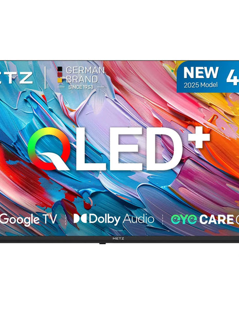 Metz Mqf7000Z Smart Hd Qled Google Tv |   Eyecare 3.0, Hdr10, Dolby Audio, Bluetooth Remote, Borderless Frame, Black - Riparo82