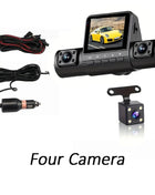 Car Dash Cam 4 Channel Black Box Driving Camera FHD 1080P Front and 720P Left Right Rear Night Vision Loop Recording 24H Parking - Riparo82