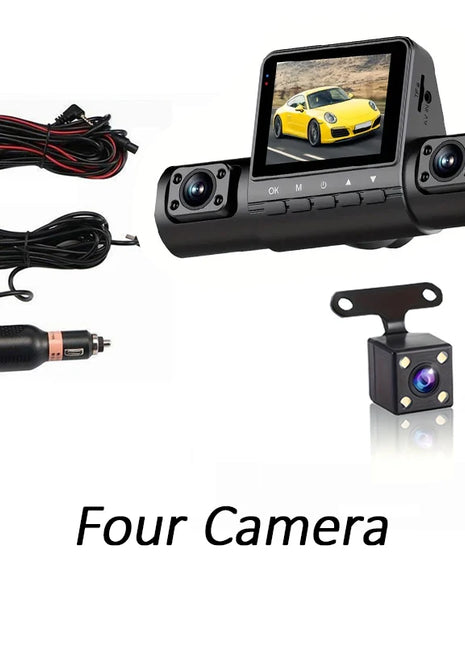 Car Dash Cam 4 Channel Black Box Driving Camera FHD 1080P Front and 720P Left Right Rear Night Vision Loop Recording 24H Parking - Riparo82