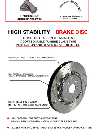 Kit freno anteriore DICASE pinza a 4 pistoncini con disco da 330*28mm per honda accord (spedizione oceanica a AU)