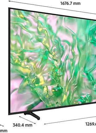 Samsung Smart TV 75 "UE75DU8070UXZT, Crystal UHD 4K, 4K Upscaling, Airslim Design, DVBT-2, Q-Symphony & Adaptive Sound, Integrated with Bixby, comp with Alexa and Google Assistant, black 2024 [Energy efficiency class G] - Riparo82
