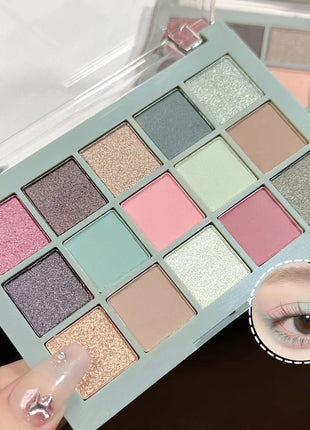 Vibrant 15-Color Eyeshadow Palette – Matte & Glitter, High-Pigment, Long-Wear, Waterproof, Smudge-Proof, Bright & Bold Shades - Riparo82