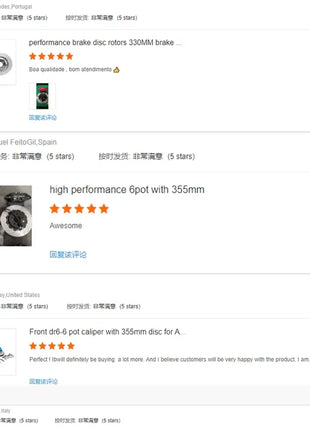 CCB Big Break Kit Rotore disco freno in ceramica al carbonio per BMW Serie 3 320Li M G28 2019+ 380x34 Rivestimento in carburo di silicio 2019+ Modelli