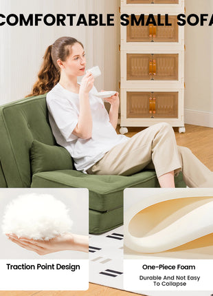 Divano COMHOMA Divano Letto Piccolo 2 posti Mini Divano Letto Schienale Regolabile in 6 Livelli, Soggiorno, Camera da Letto e Campeggio