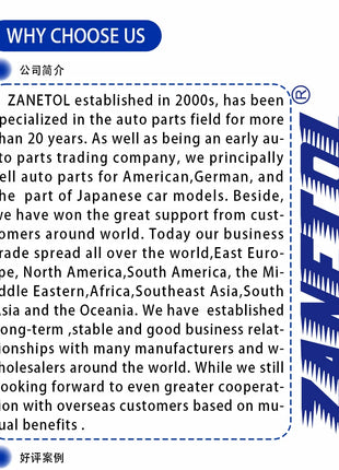 Ammortizzatore posteriore ZANETOL per Chrysler PT Cruiser 2001~2010 4656612 AF 4656612 AH 5989 DG9316 04656612 Modello di accessori per auto AF