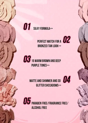 18-Color Eyeshadow Palette – Matte & Glitter, High Pigment,  Long-Lasting, Smudge-Proof, Perfect for Daily & Party makeup - Riparo82