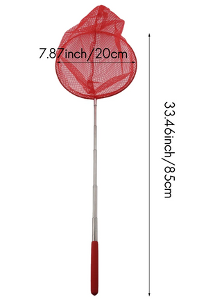 A72Z 3X Outdoor Catching Catching Butterfly Net Fishing Net Bag Stainless Steel Telescopic Fishing Net Tool Red - Riparo82