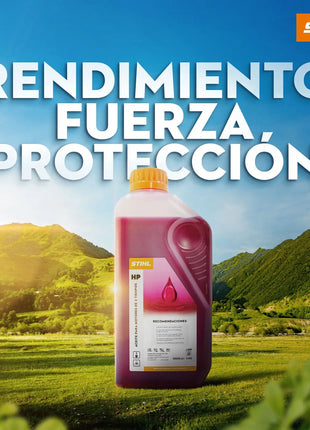 STIHL oil for 2T engines. Pack of 2 liters. Stihl HP mineral oil is for 2-stroke engines that allows to be mixed with all fuels and used in tools of this brand: chainsaws, - Riparo82