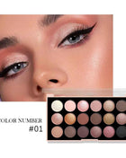 18-Color Eyeshadow Palette – Pearlescent, Matte, Fine Shimmer, Glitter, Earth Tones, Long-Lasting, High-Performance
