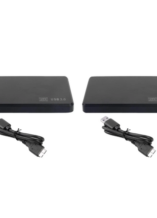 AB51 2pcs 2.5In SATA to USB 3.0 Solid State Enclosure Mobile Hard Disk Cassette with USB3.0/2.0 Cable for HDD SSD External - Riparo82