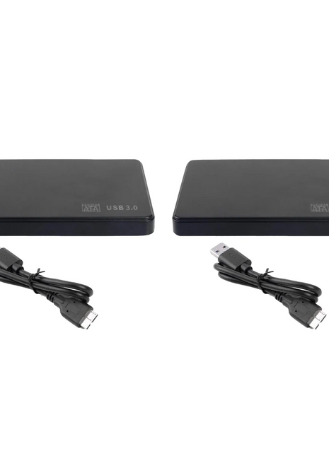 AB51 2pcs 2.5In SATA to USB 3.0 Solid State Enclosure Mobile Hard Disk Cassette with USB3.0/2.0 Cable for HDD SSD External - Riparo82