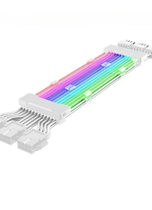 ARGB PSU Power Supply Extension Cable RGB Flow ATX 24Pin PCIE GPU 8-Pin 6+2Pin Cord Motherboard RGB Extension Cable for Computer - Riparo82