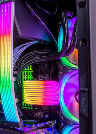 ARGB PSU Power Supply Extension Cable RGB Flow ATX 24Pin PCIE GPU 8-Pin 6+2Pin Cord Motherboard RGB Extension Cable for Computer - Riparo82