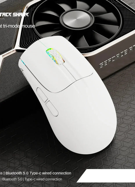 ATTACK SHARK X5 Tri-Mode Wireless Rechargeable Gaming Mouse, 49g Lightweight PAW3212 Optical Sensor GB LED Honeycomb Mouse - Riparo82
