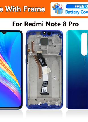 6.53" per Xiaomi Redmi Note 8 Pro Display LCD Touch Screen, per Redmi Note8Pro M1906G7I Display LCD Sostituisci, con cornice - riparo82