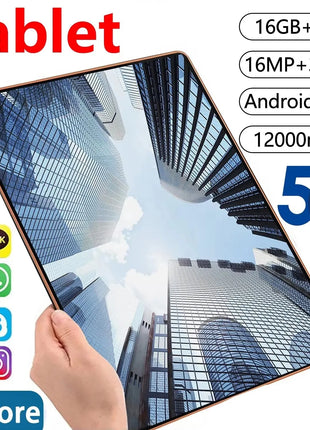 2025 5G Tablet Android 13.0 Brand New 10.36 inch 16GB RAM 1TB ROM Tablet 16MP 32MP 12000mAh 10Core WIFI Bluetooth Network Tablet