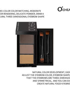 Ocheal 3Color Eyebrow Powder Black Brown Lift Eyebrow Professional Waterproof Cosmetic Eye Shadow Palette with Brush - Riparo82
