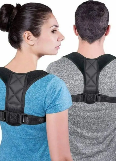 Adjustable back brace with cross-belt design
