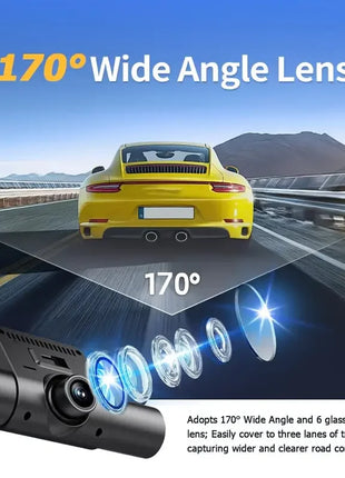 Car Dash Cam 4 Channel Black Box Driving Camera FHD 1080P Front and 720P Left Right Rear Night Vision Loop Recording 24H Parking - Riparo82