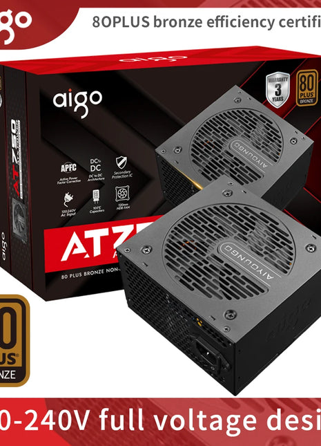 Aigo AT Power Supply PC Gamer 550W 650W 750W ATX Fonte 80 PLUS Bronze Certification 100-240V Diy Gaming Computer PSU For 14600kf - Riparo82