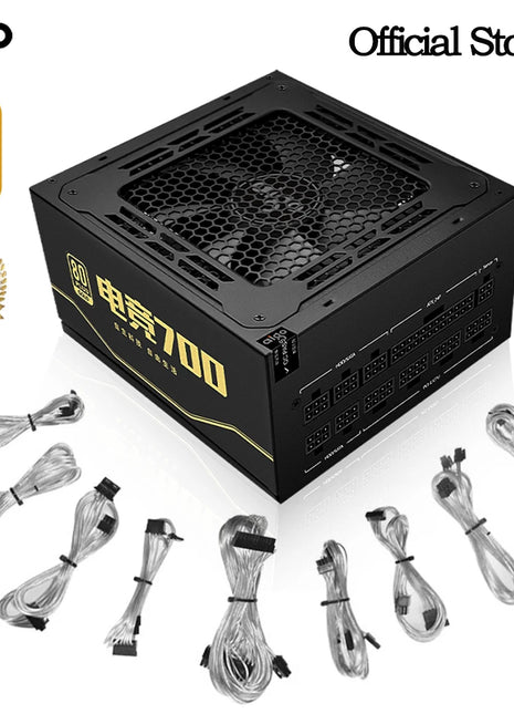 Aigo PC computer Power Supply Rated 700W 80PLUS gold 100-240V Full module active Gaming PSU ATX 12V PFC 24Pin 14cm Fan For BTC - Riparo82