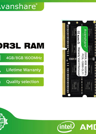 Avanshare Ram Memory DDR3 DDR4 DDR5 Sodimm 4GB 8GB 16GB 32GB 1333 1600 2400 2666 3200 5600MHz PC5 PC4 PC3L PC3 Laptop Computer - Riparo82