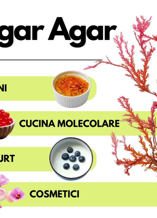 Agar Agar - E406 - Gelificante Naturale - Origine ITALIA