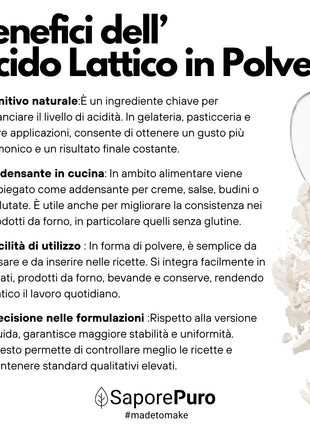 Acido Lattico in Polvere