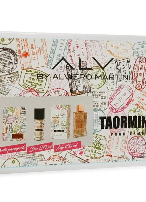 Alviero Martini Cofanetto Taormina Edp Profumo 100 ml+Deodorante 150ml+Portapassaporto - riparo82