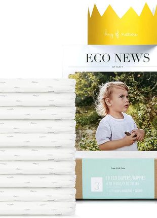 Eco by Naty Pañales para Bebé - Pañales Ecológicos a Base de Plantas, Ideales para la Piel Sensible del Bebé y Previenen las Fugas (Tamaño 3, 10 Unidades) - Riparo82